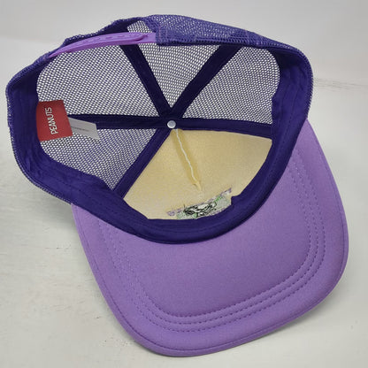 Peanuts Trucker Hat Purple White OSFM Snoopy Pickleball Mesh Snapback Graphic