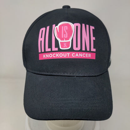 All Is One Knockout Cancer Hard Rock Pinktober Slideback Hat Black OS Adjustable