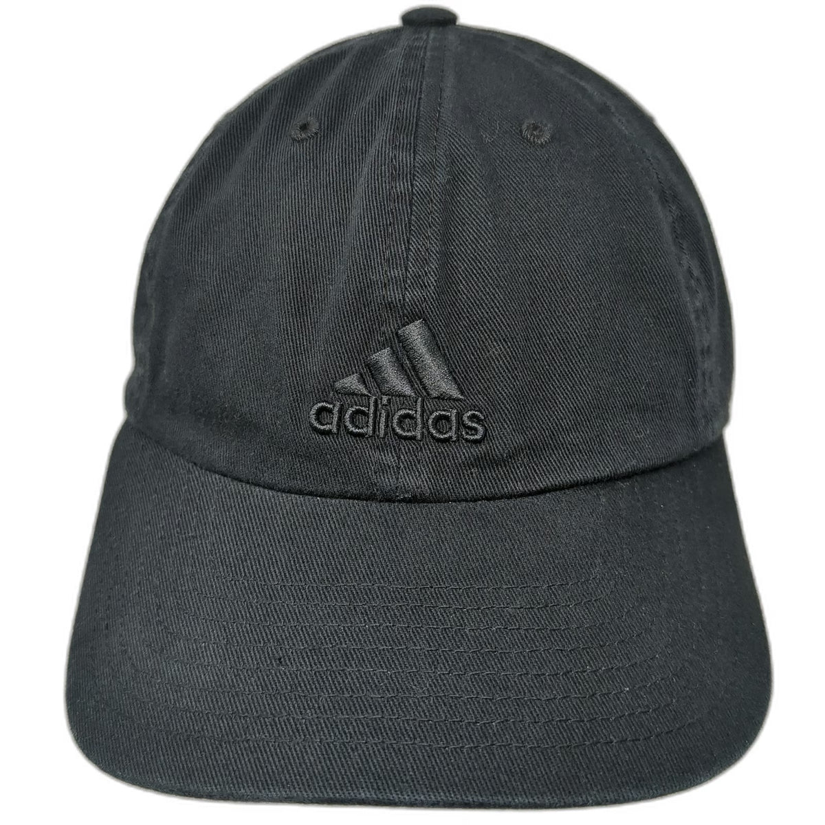 Adidas Baseball Cap Black One Size Tonal Logo Adjustable Slideback Sport Hat
