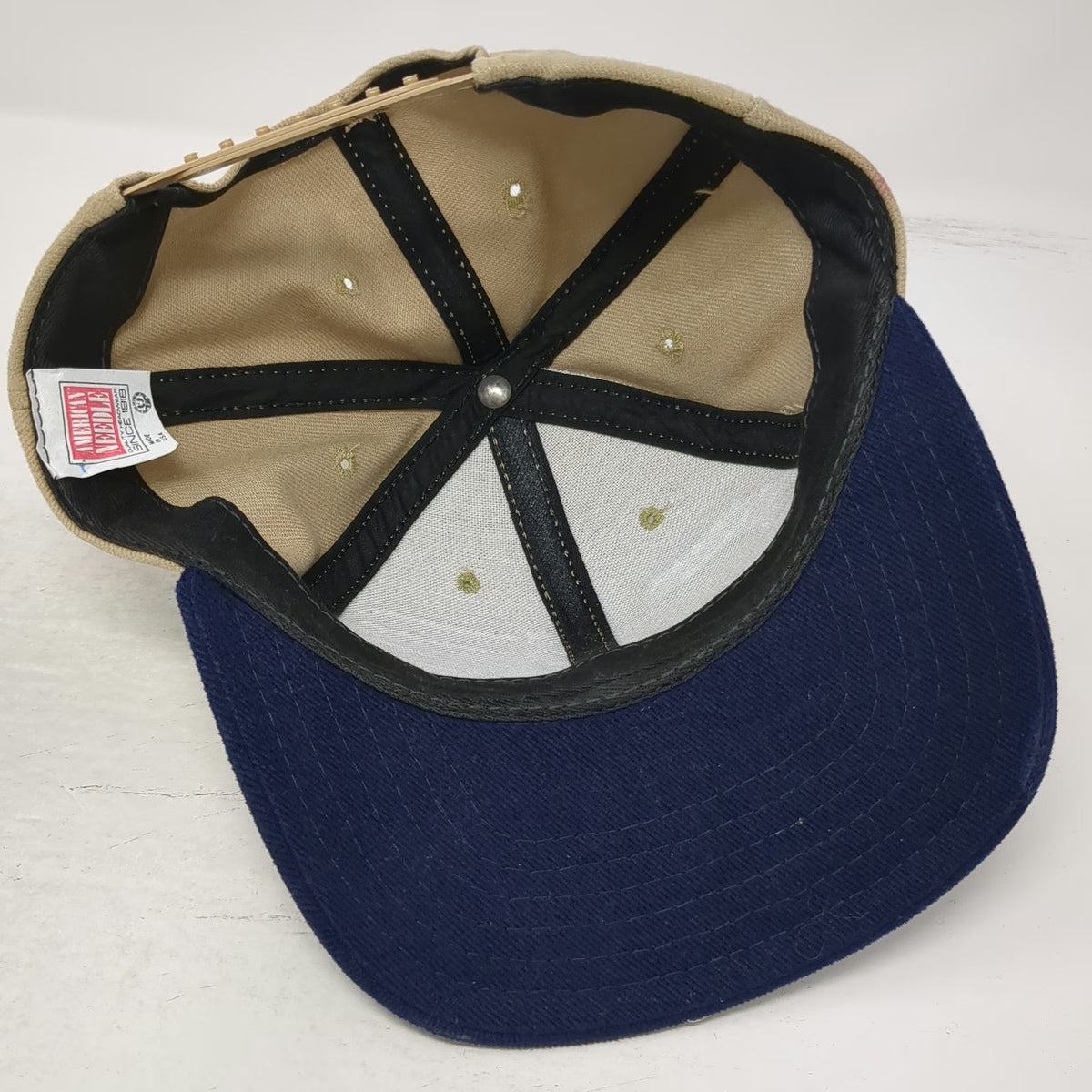 American Needle Snapback Hat Beige Blue Military C-17 Aircraft Flag USA Vintage