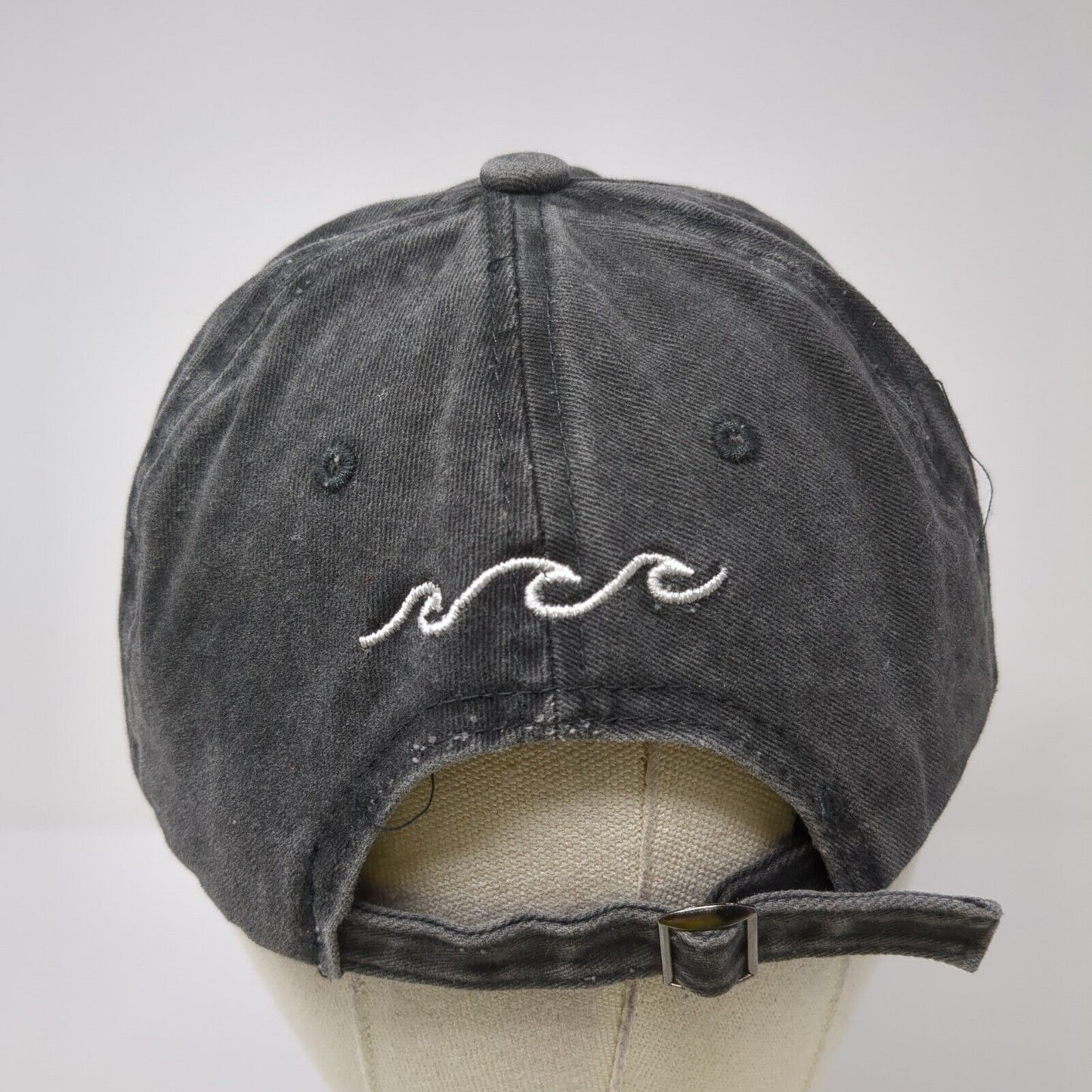 Ocean Wave Slideback Hat Gray One Size Adjustable Embroidered Star Beachside