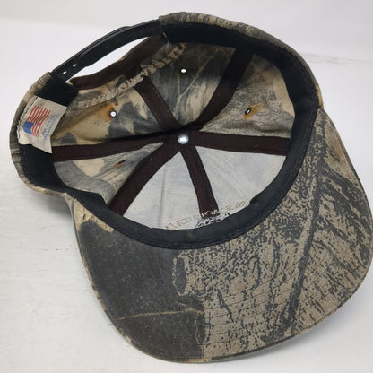 Key Snapback Green Camo Wolf Mountain Hunting Made in USA Hat Woods Vintage