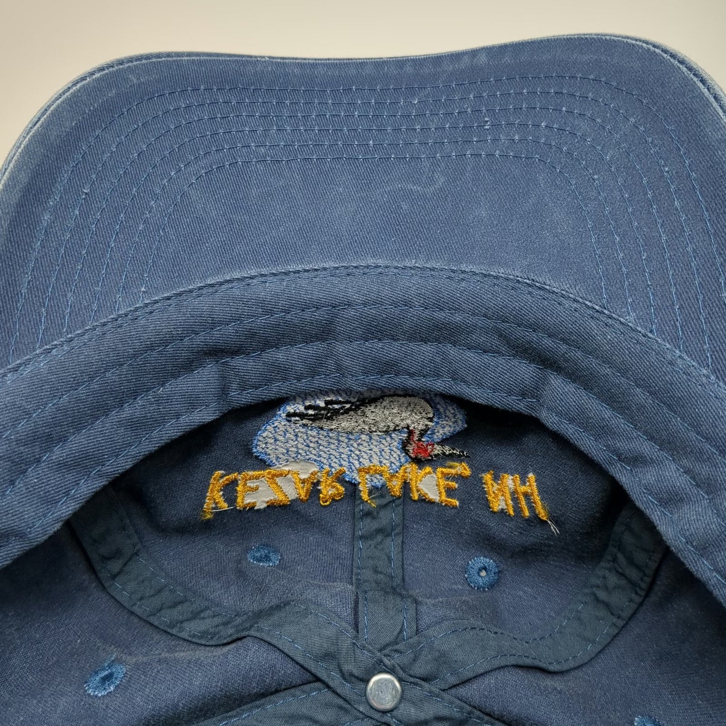 Fort Authority Baseball Cap Blue One Size Hat Kezar Lake NH Loon Embroidered