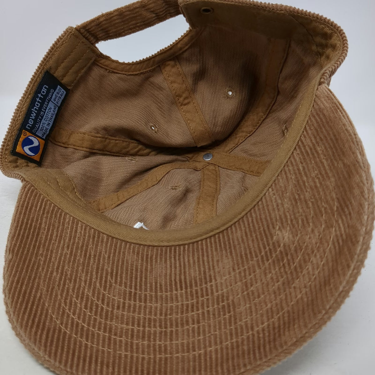Newhattan Baseball Cap Brown One Size Corduroy Bloom Slideback Adjustable Hat