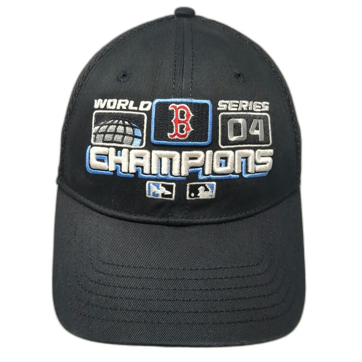 Boston Red Sox MLB New Era Baseball Cap Black One Size 2004 Champions Mesh Hat