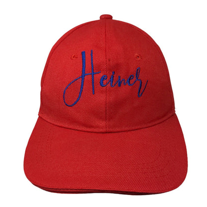 Heiner Slideback Hat Red One Size Adjustable Embroidered Solid 6 Panel