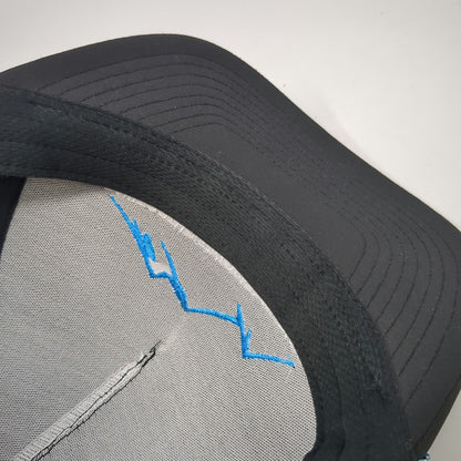 Zapped Trucker Hat Black Blue One Size Snapback Mesh Rope Sawtooth Network Logo