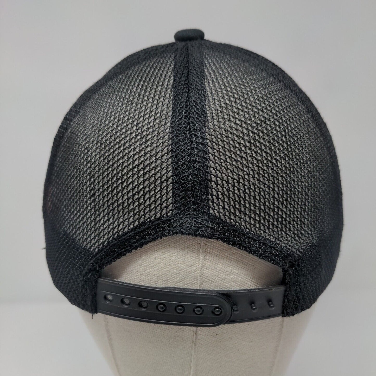 Haas Snapback Mesh Back Trucker Hat Black OSFA Adjustable Embroidered