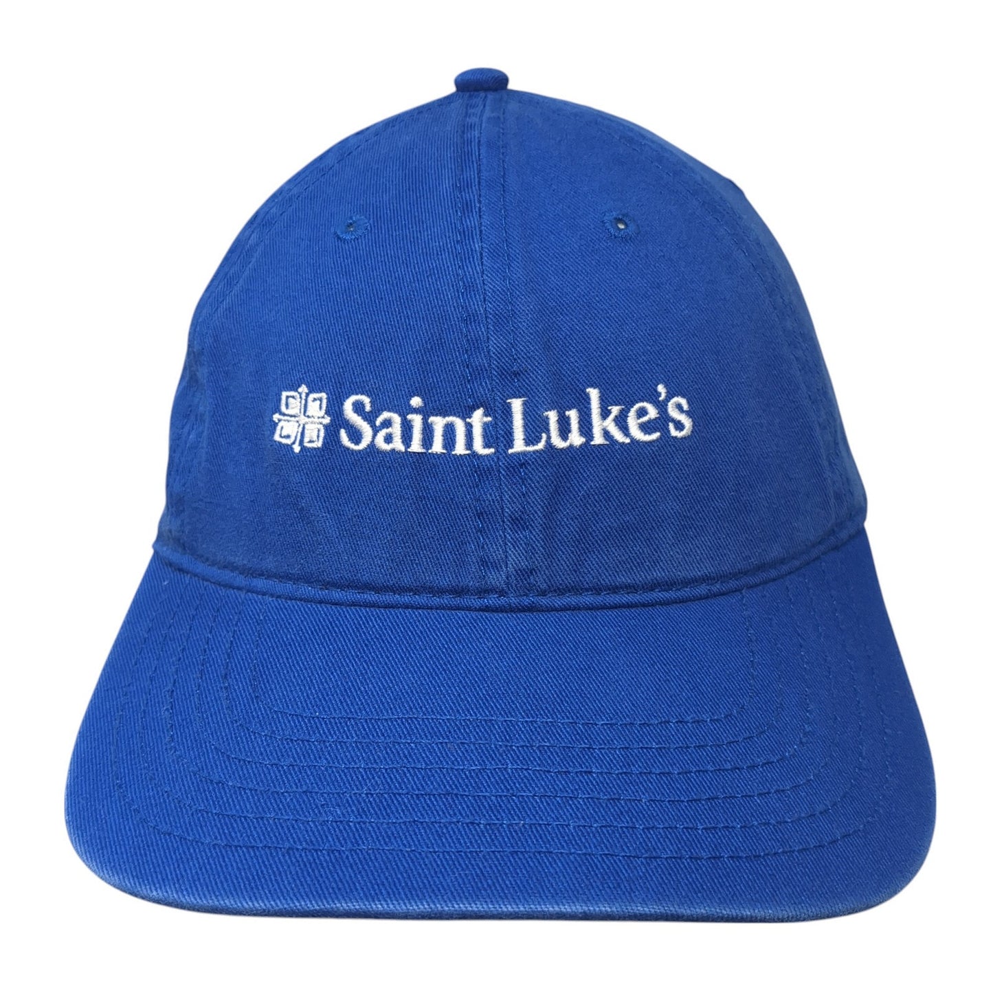 Saint Luke's Slideback Hat Blue One Size Adjustable Embroidered Otto