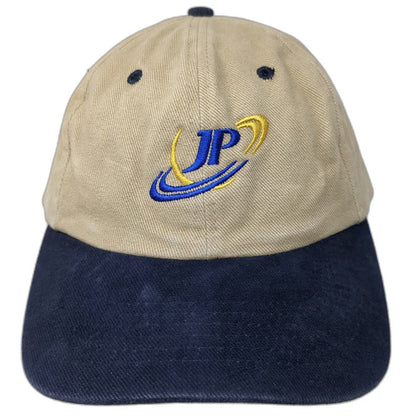 Falcon Headwear Baseball Cap Beige One Size Blue JP Logo Two Tone Slideback hat