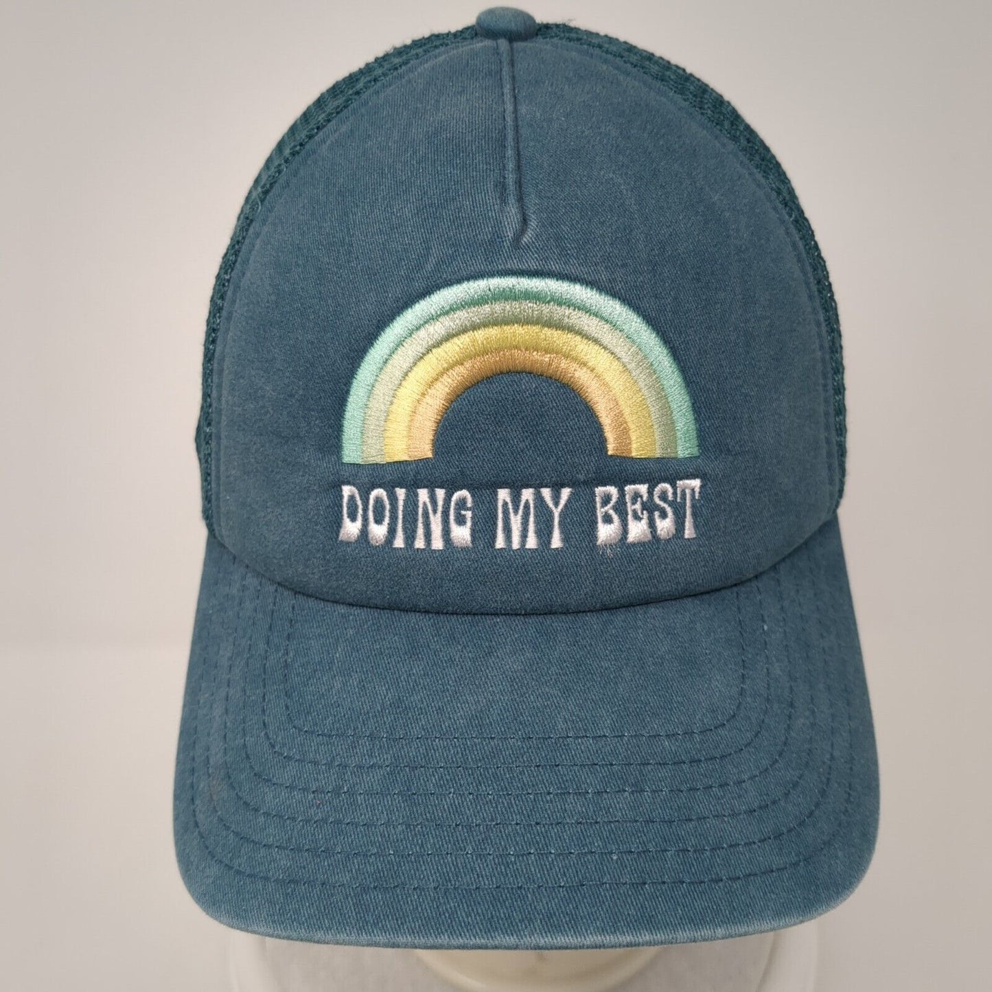 Doing My Best Snapback Mesh Back Trucker Hat Blue One Size Rainbow
