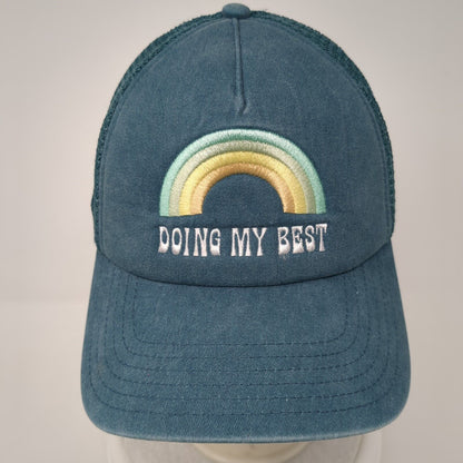 Doing My Best Snapback Mesh Back Trucker Hat Blue One Size Rainbow