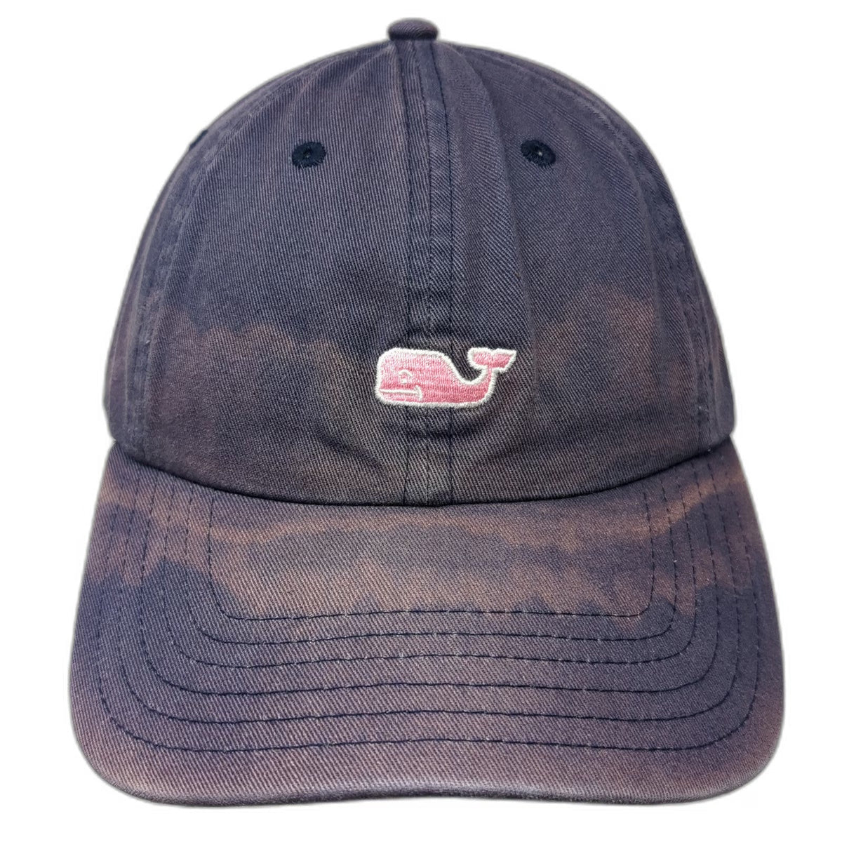 Vineyard Vines Baseball Cap Blue One Size Leather Strapback Hat Whale Logo