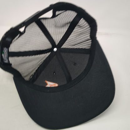 Lindo Trucker Hat Black One Size Embroidered Orange Gecko Moon Mesh Snapback