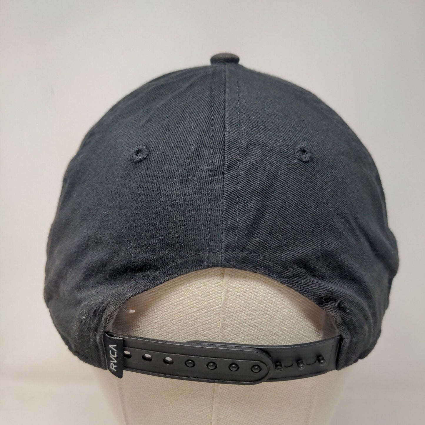 RVCA Men's Snapback Hat Black Embroidered Logo The Balance of Opposites Cotton