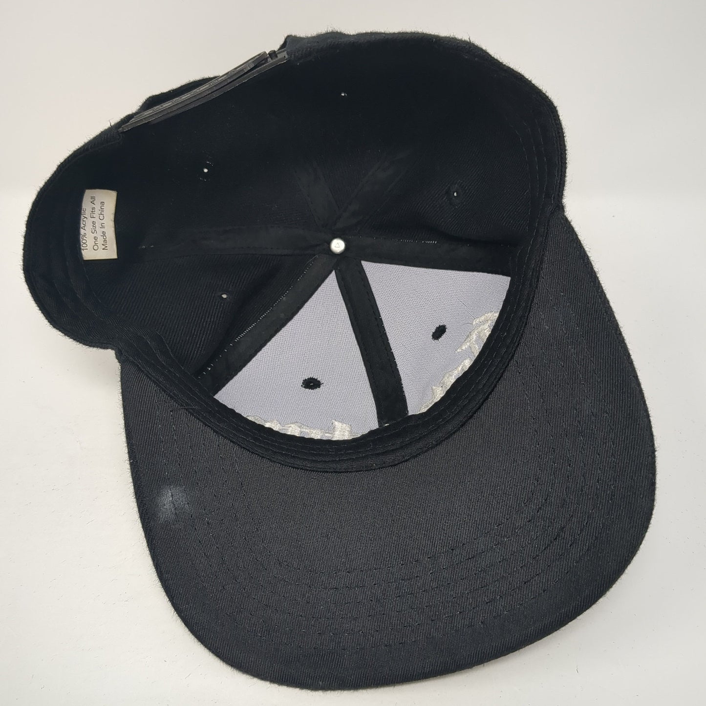 Compton Spell Out Snapback Hat Black One Size Adjustable Embroidered