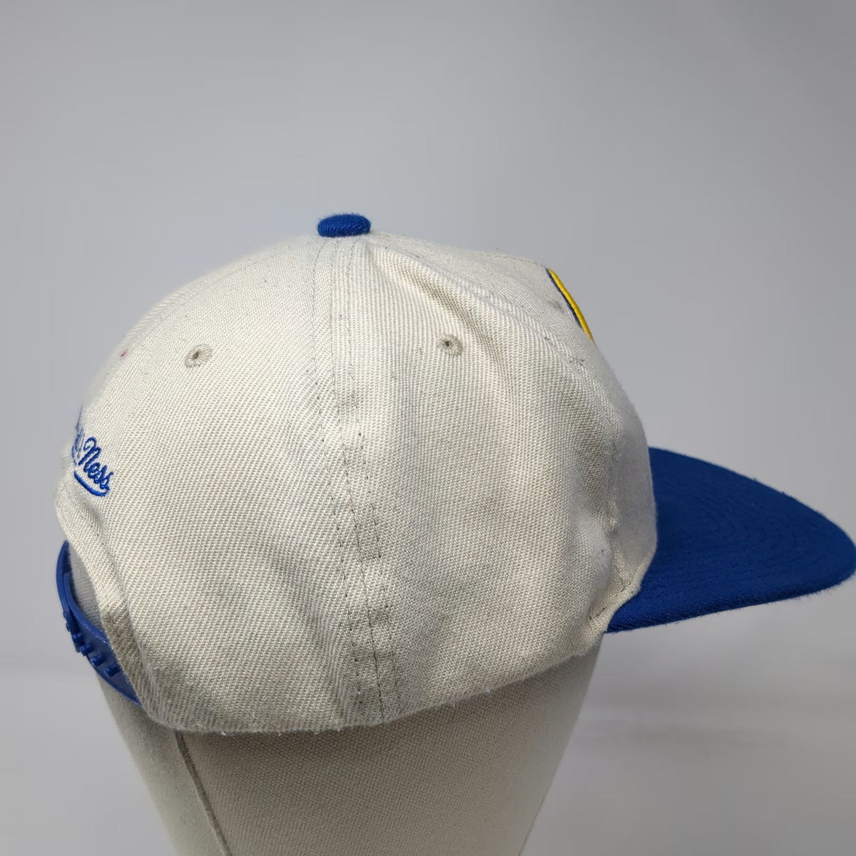 Golden State Warriors NBA Mitchell & Ness Snapback Hat White Blue One Size Flat