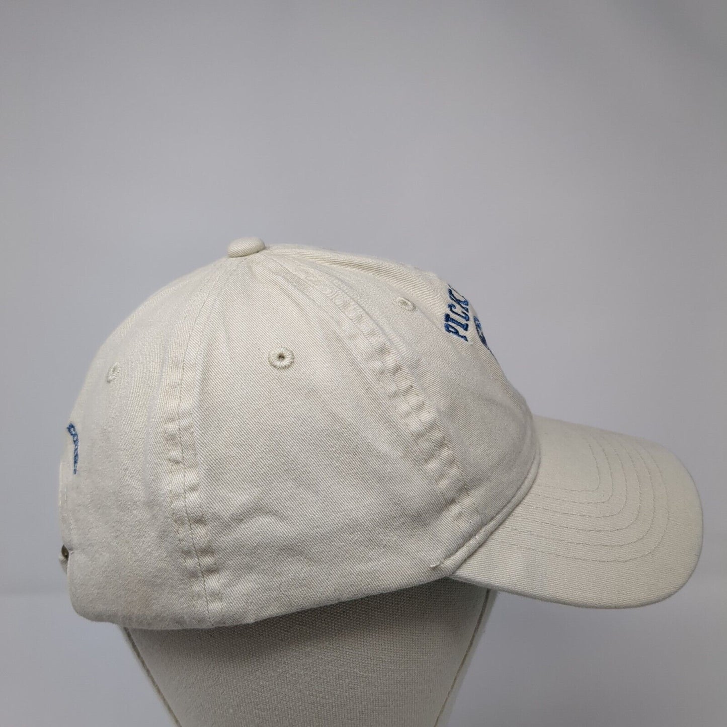 Pickleball Varsity Slideback Hat Tan OS Adjustable Embroidered 6 Panel Cotton