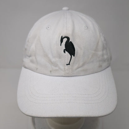 Unbranded Strapback Hat White One Size Adjustable Embroidered Vented Holes
