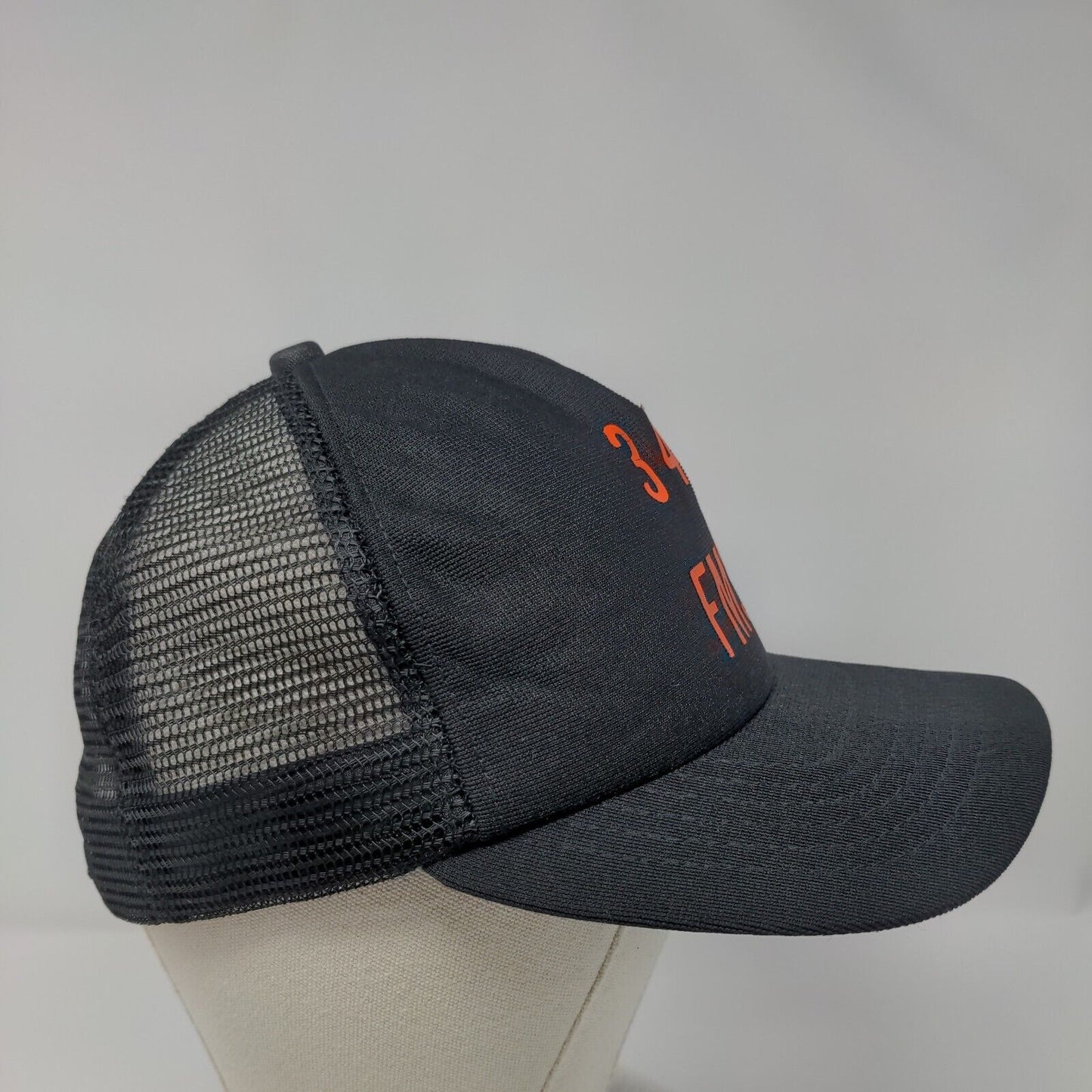 349 FMS Snapback Trucker Hat Black OSFA Adjustable Breathable Mesh Back