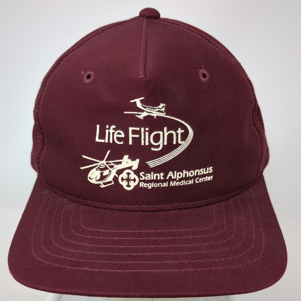 YoungAn 5 Panel Red One Size Snapback Life Flight Medical Center Helicopter hat