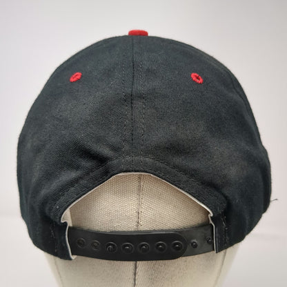 New Era Snapback Hat Black Red M/L Mt Sentinel Star Made in USA Two Tone