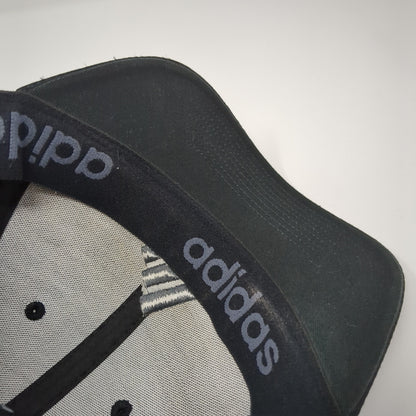 Adidas Fitted Hat Black Embroidered Logo A-Flex Size S/M Polycotton