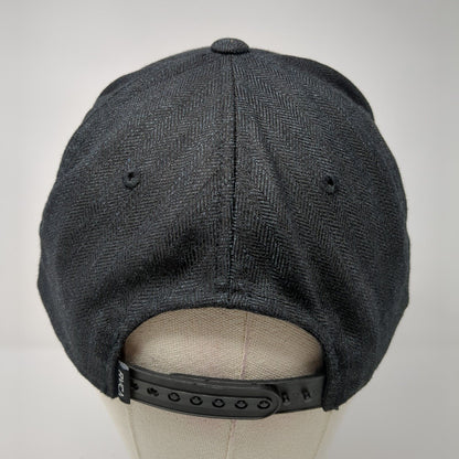 RVCA Leather Patch Snapback Hat Black One Size Adjustable Flat Bill