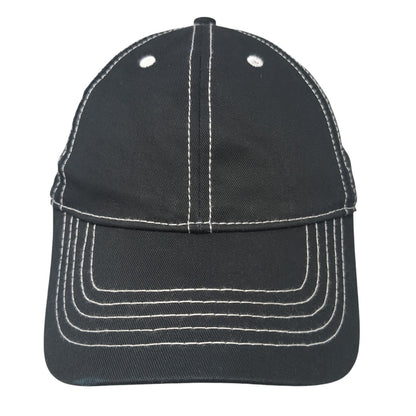 Unbranded Strapback Hat Black One Size Adjustable Solid Cotton Blank