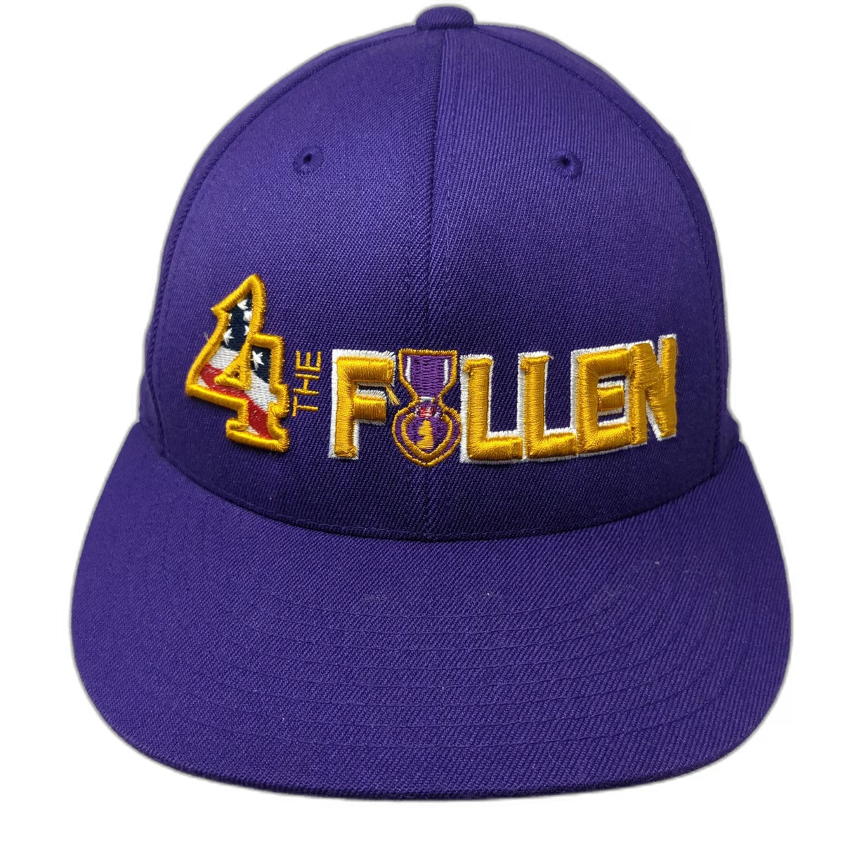Cap America Baseball Cap Purple XL 4 The Fallen Purple Heart Flexfit Hat