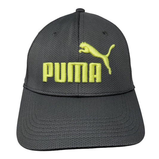 Puma Men's Fitted Hat Gray Size S/M Embroidered Logo 100% Cotton