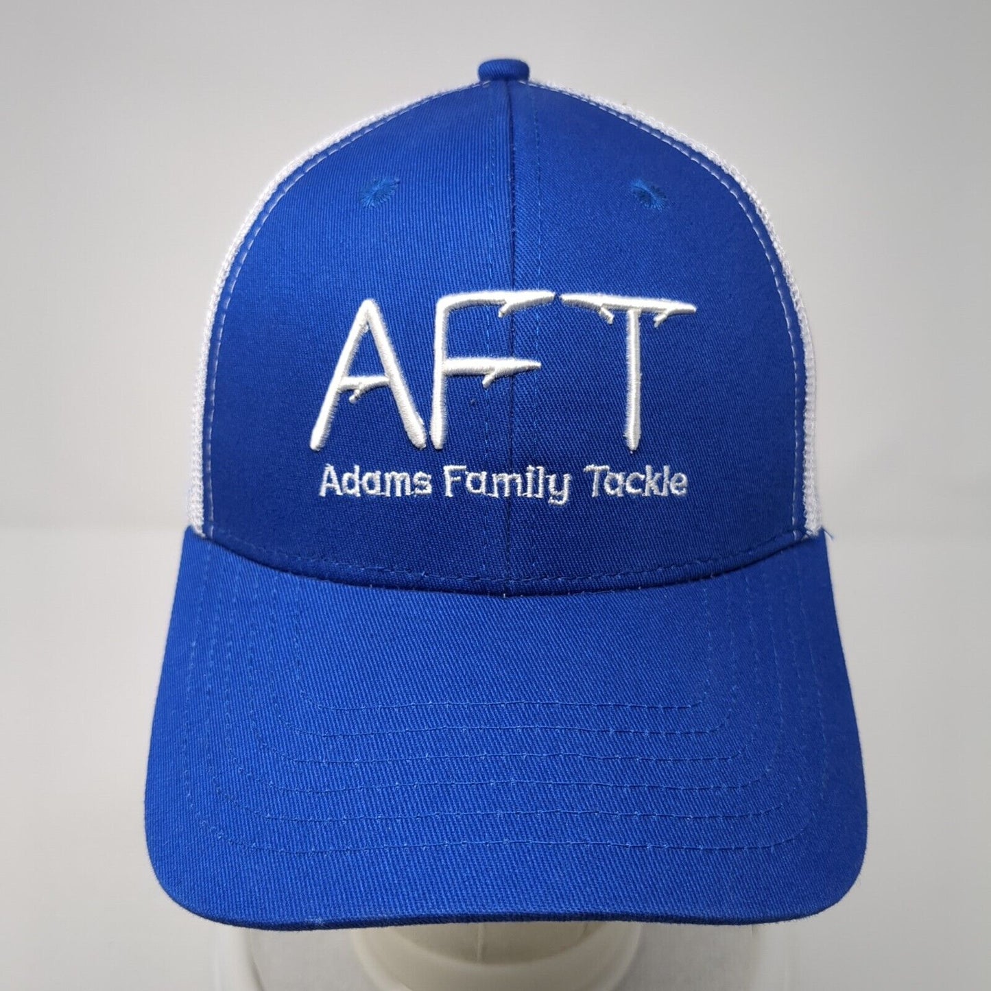 AFT Adams Family Tackle Snapback Trucker Hat Blue One Size Mesh Back
