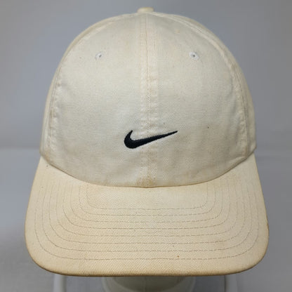 Nike Baseball Cap Beige Vintage Embroidered Swoosh Logo Slideback Cotton Hat