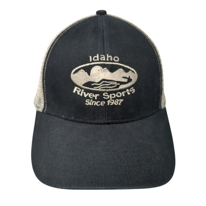 Idaho River Sports Since 1987 Strapback Trucker Hat Black OS Mesh Back Hit Wear