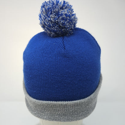 Wentzville Ice Arena Pom Pom Knit Beanie Hat Blue One Size Embroidered