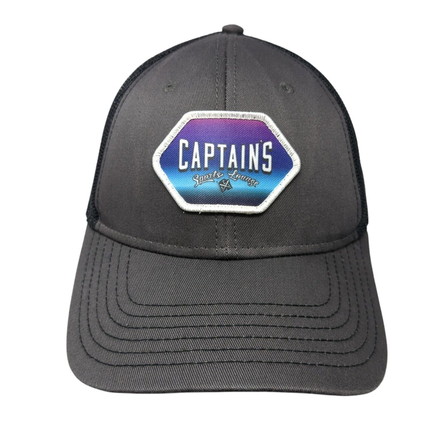Captain's Sports Lounge Snapback Trucker Hat Gray One Size Mesh Back