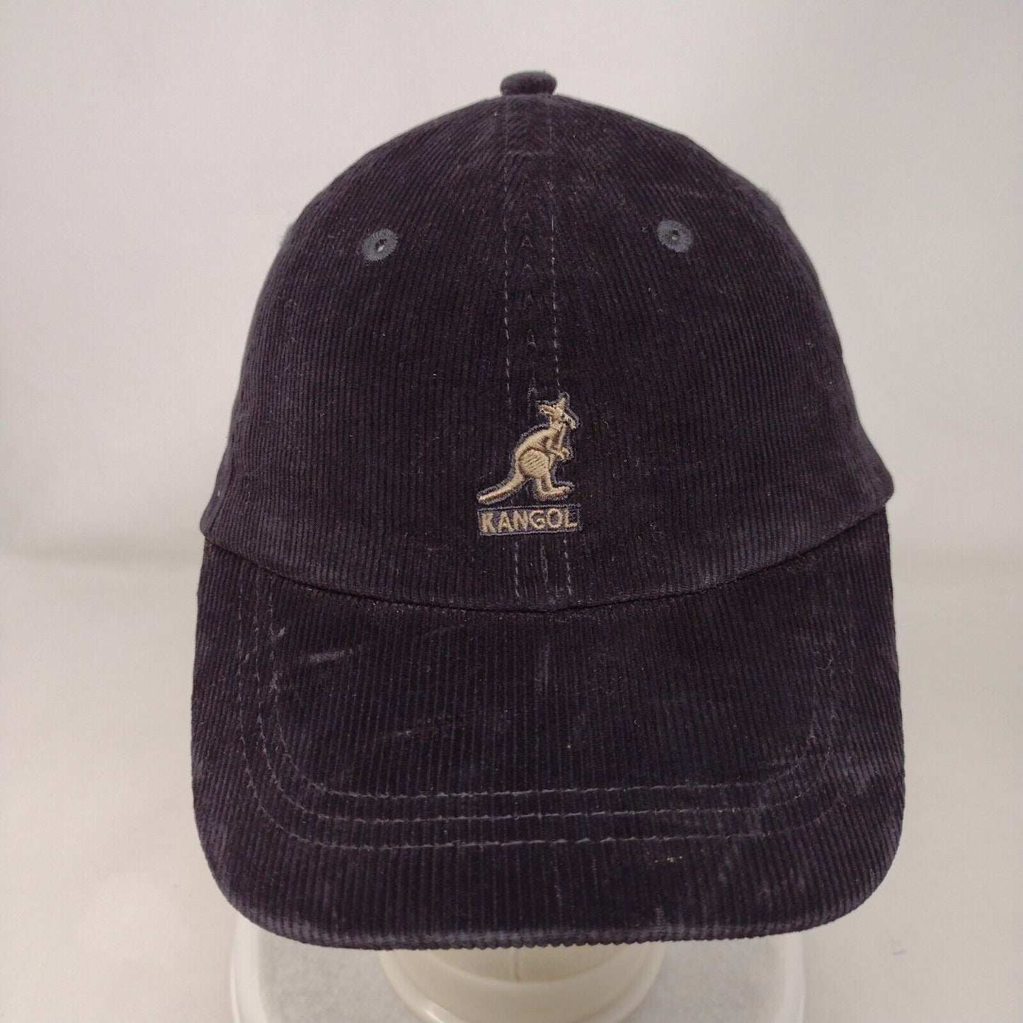 Kangol Slideback Hat Black Size L Corduroy Hat Cotton Blend Embroidered Logo
