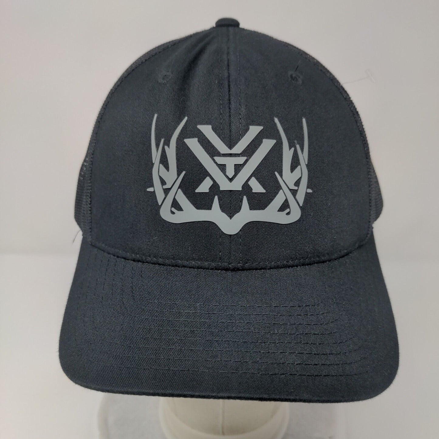 Vortex Snapback Mesh Back Trucker Hat Black OSFA Solid Adjustable