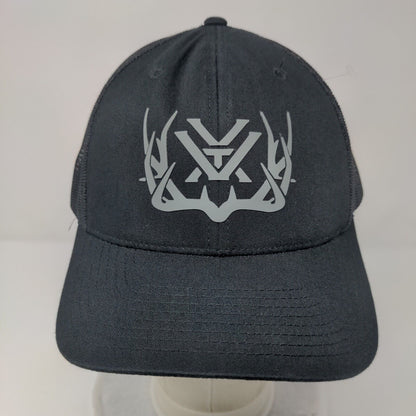Vortex Snapback Mesh Back Trucker Hat Black OSFA Solid Adjustable