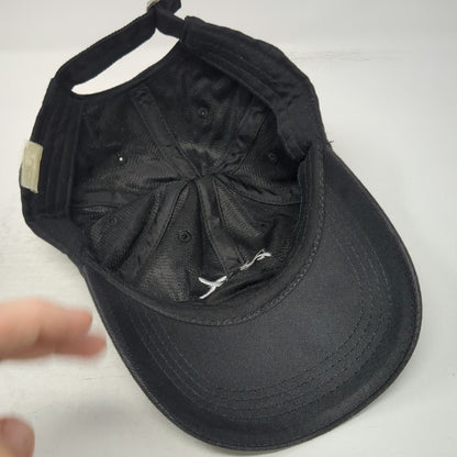 Baseball Cap Black One Size Sad Face X Eyes Embroidery Adjustable Slideback Hat