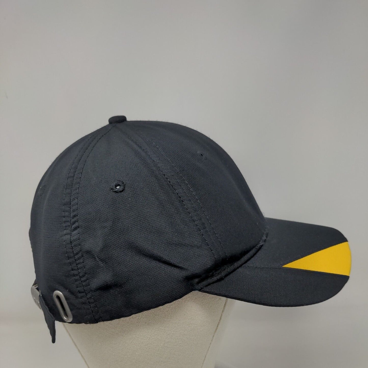 Caterpillar Slideback Hat Black One Size Adjustable Vented Holes Polyester