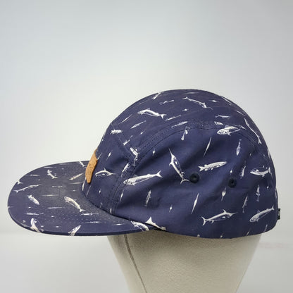 Primitive 5 Panel Blue White One Size Fishing All Over Print Strapback Hat