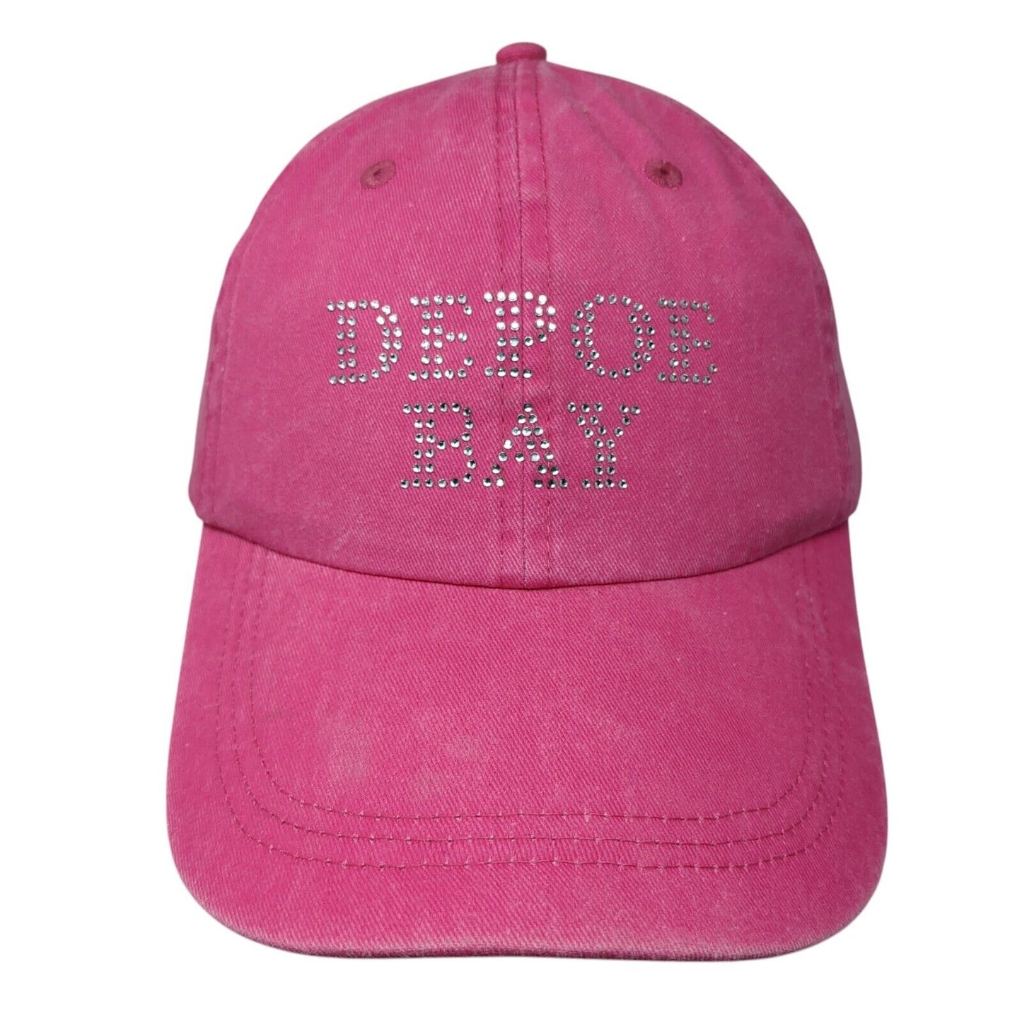 Depoe Bay Slideback Hat Pink One Size Adjustable Bling Vented Holes 6 Panel