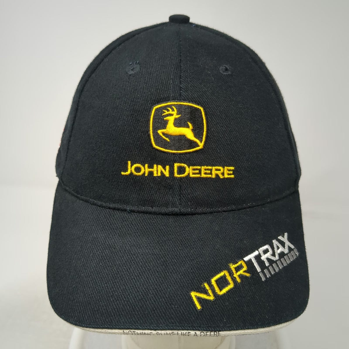 John Deere Baseball Cap Black One Size Nortrax Logo American Flag Strapback Hat