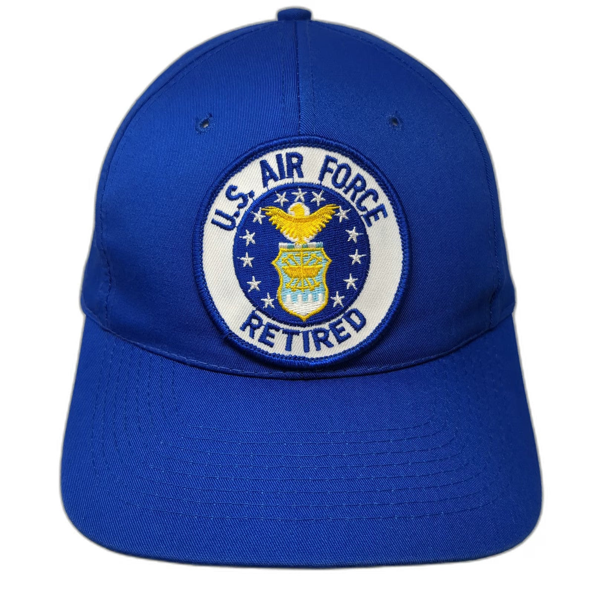 Nissun Cap Snapback Hat Blue One Size U.S. Air Force Retired Patch Military Logo