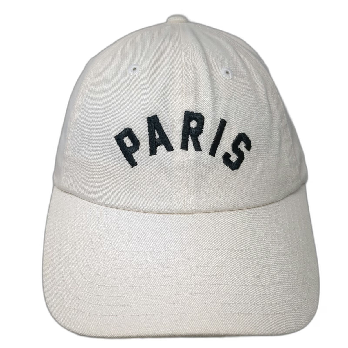 American Needle Baseball Cap White One Size Paris Embroidered Cotton Buckle Hat