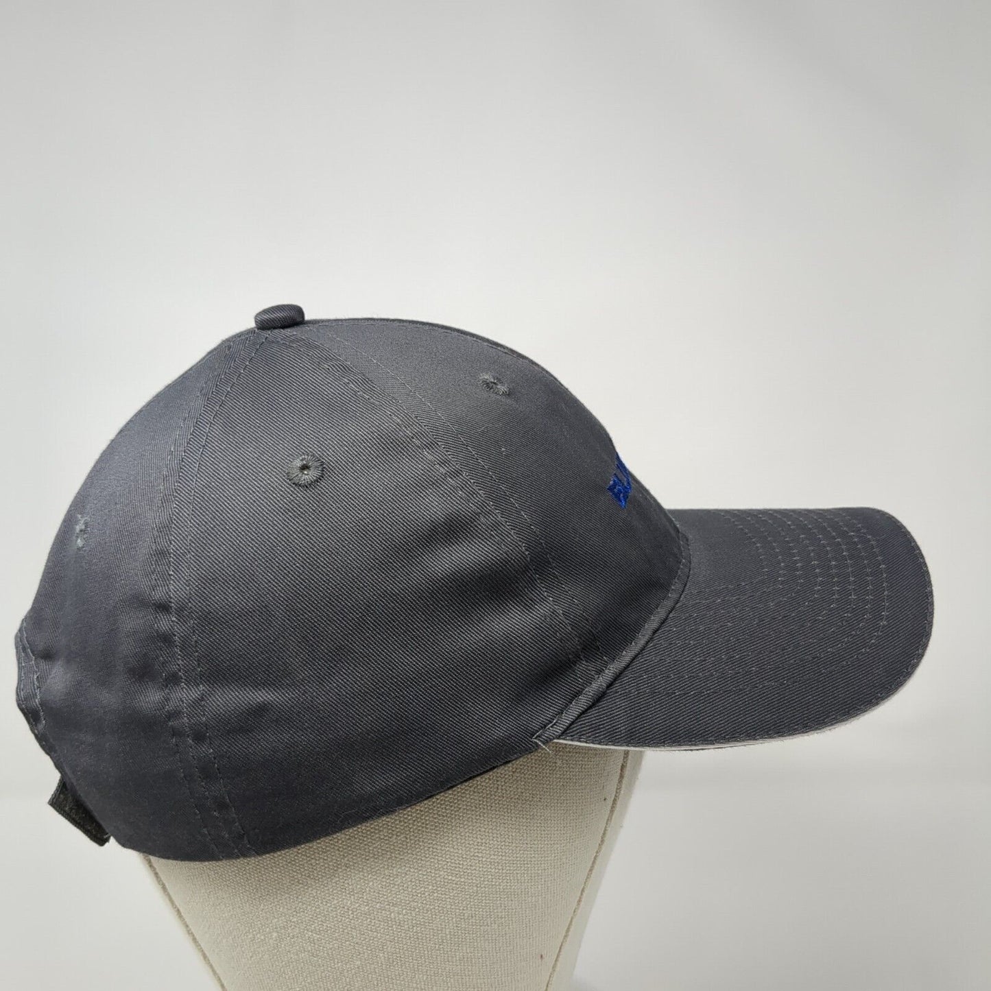 Blue Stone Strapback Hat Gray One Size Adjustable Embroidered Port & Company