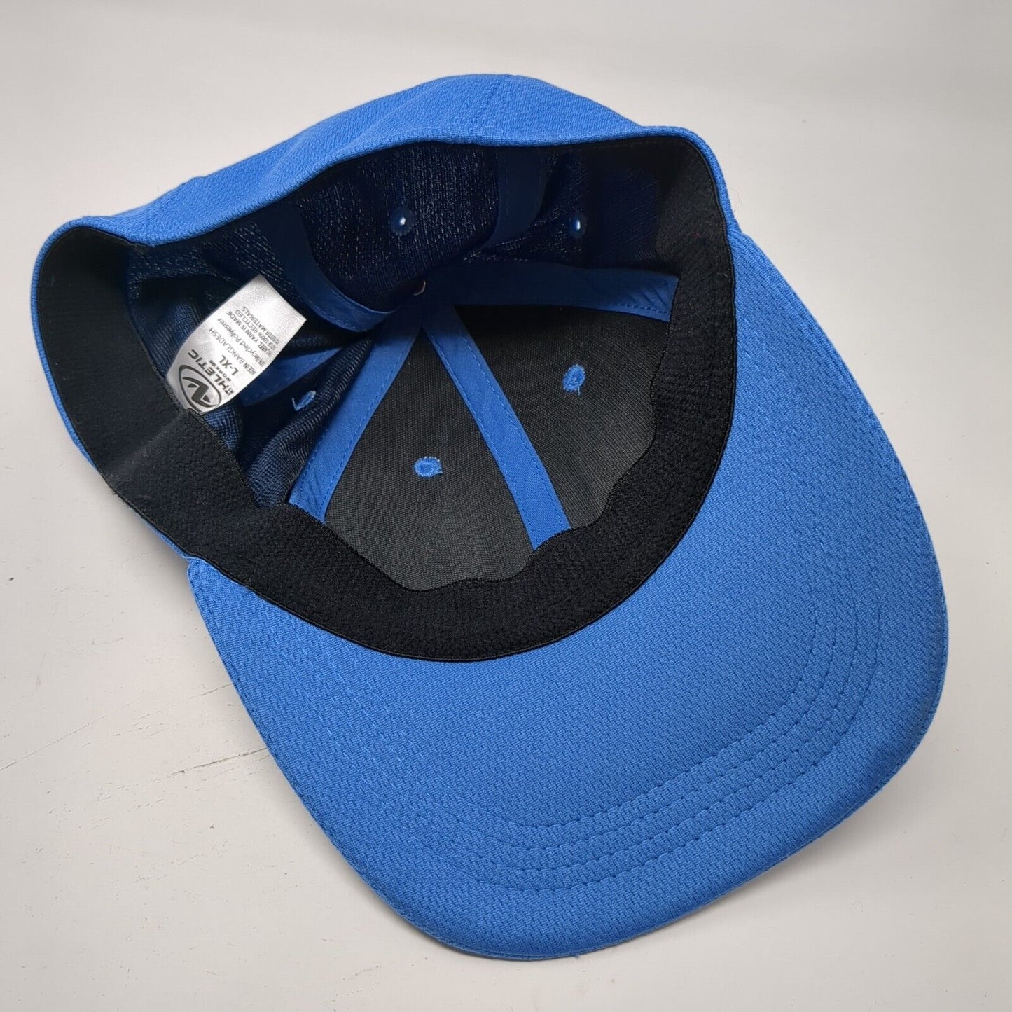 Athletic Works Fitted Hat Blue L-XL Solid Blank 6 Panel Vent Holes