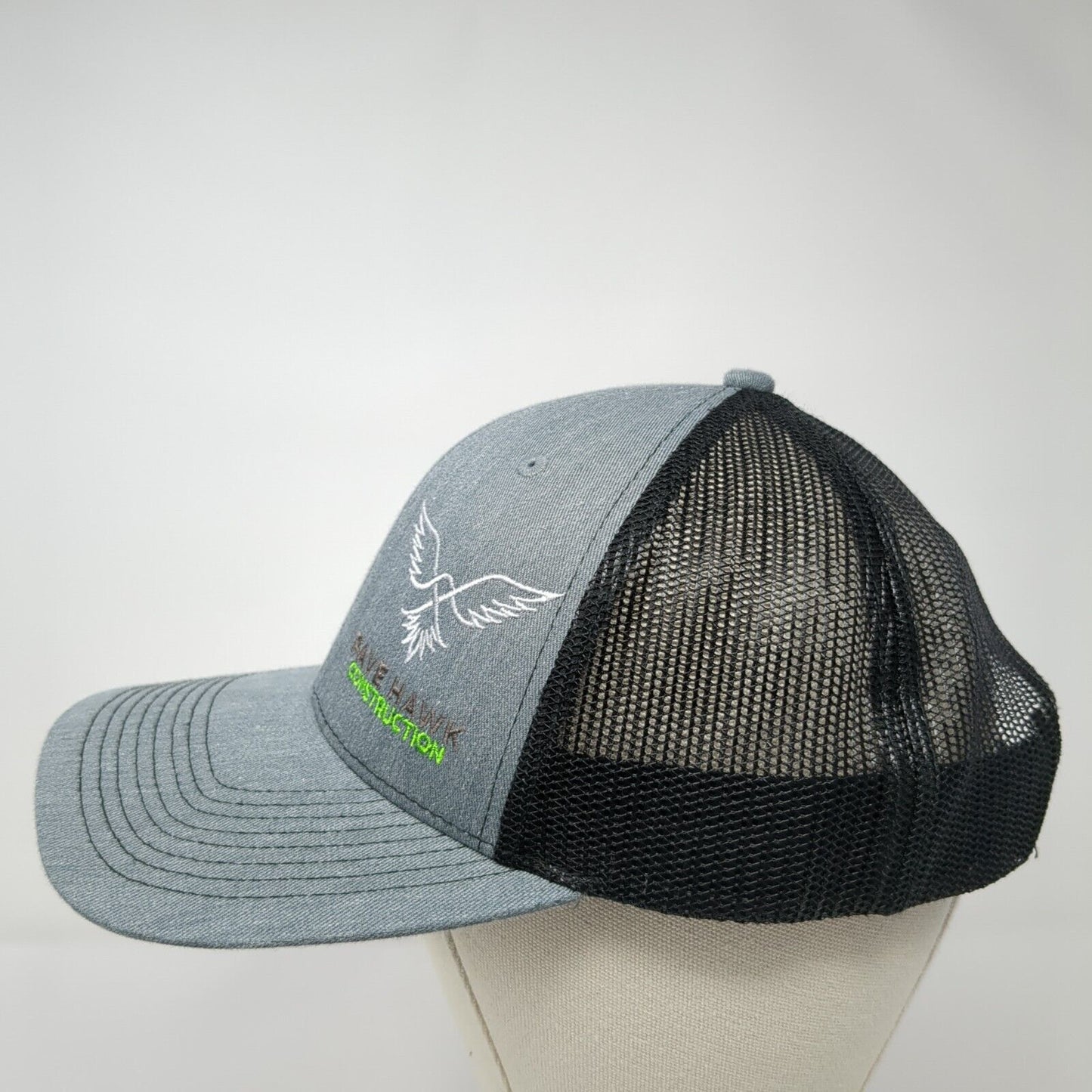 Pave Hawk Construction Snapback Mesh Back Trucker Hat Gray One Size