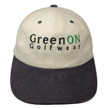 Yupoong Baseball Cap Beige Brown One Size Green ON Golfwear Slideback Hat Logo
